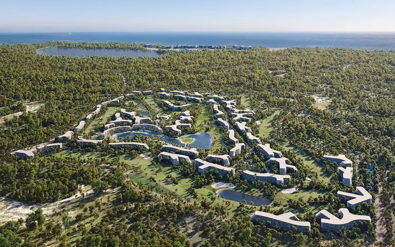Coral Golf Resort masterplan and surrounding setting, artist's concept.