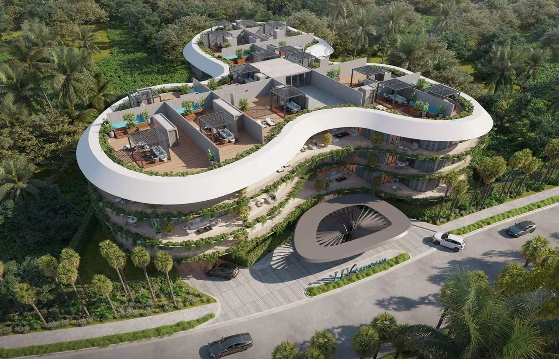 Liv at Cap Cana, Cap Cana. Artist’s concept from the published Liv at Cap Cana project materials. Project context is illustrative; the pictured buildings, views, access and amenities are not confirmed inclusions with every purchase.