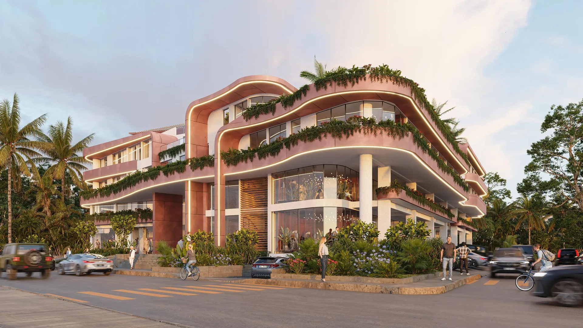 Mandarin Plaza Residential, Samana. Artist’s concept from the published Mandarin Plaza Residential project materials. Project context is illustrative; the pictured buildings, views, access and amenities are not confirmed inclusions with every purchase.