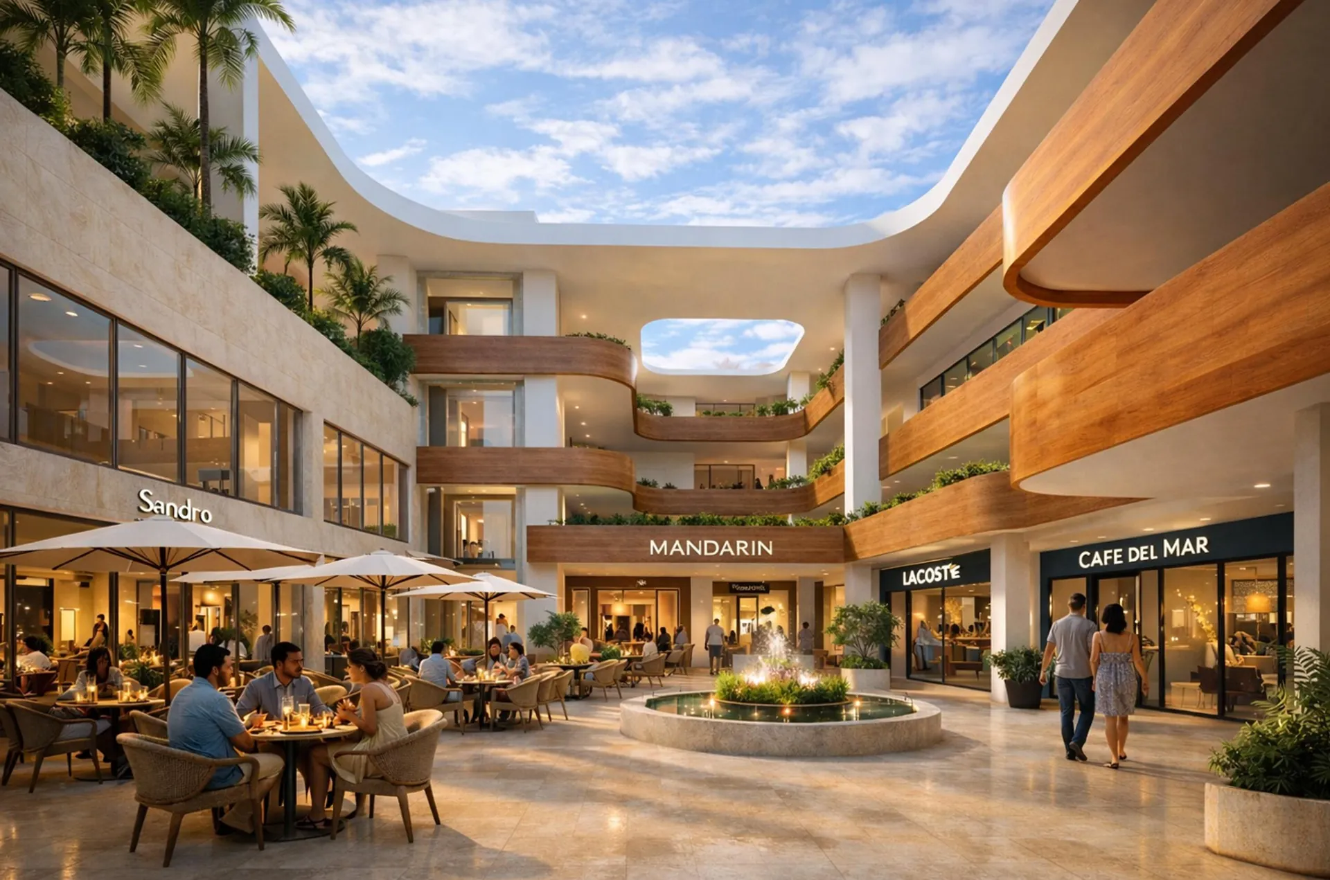 Mandarin Plaza Commercial, Samana. Artist’s concept from the published Mandarin Plaza Commercial project materials. Project context is illustrative; the pictured buildings, views, access and amenities are not confirmed inclusions with every purchase.