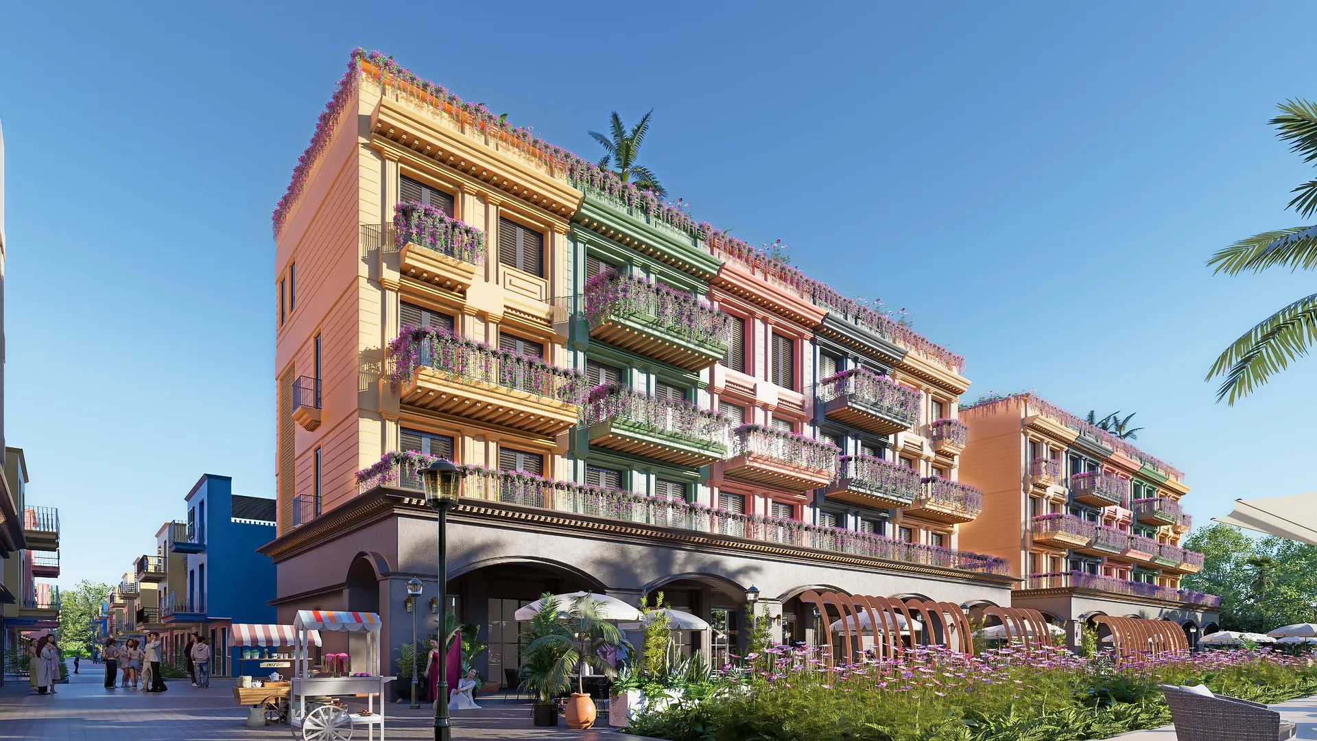 Pueblito Caribeño, Bavaro. Artist’s concept from the published Pueblito Caribeño project materials. Finishes, layout and views require confirmation.