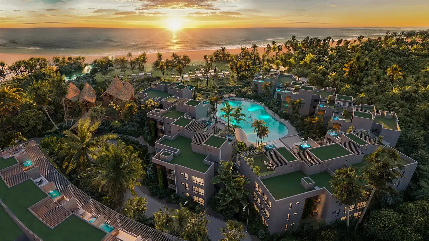 Las Terrenas: project view in the community. Project rendering.